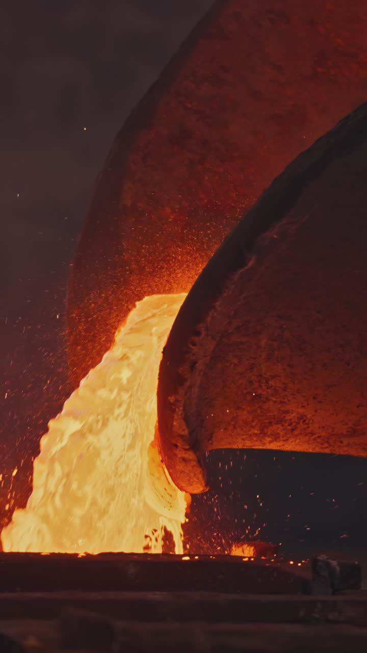 Metallo Fuso che Cola da Forno Industriale