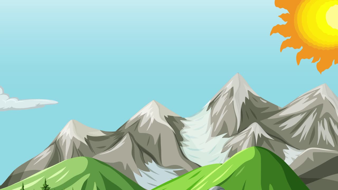 ciclo del agua representado en un paisaje natural