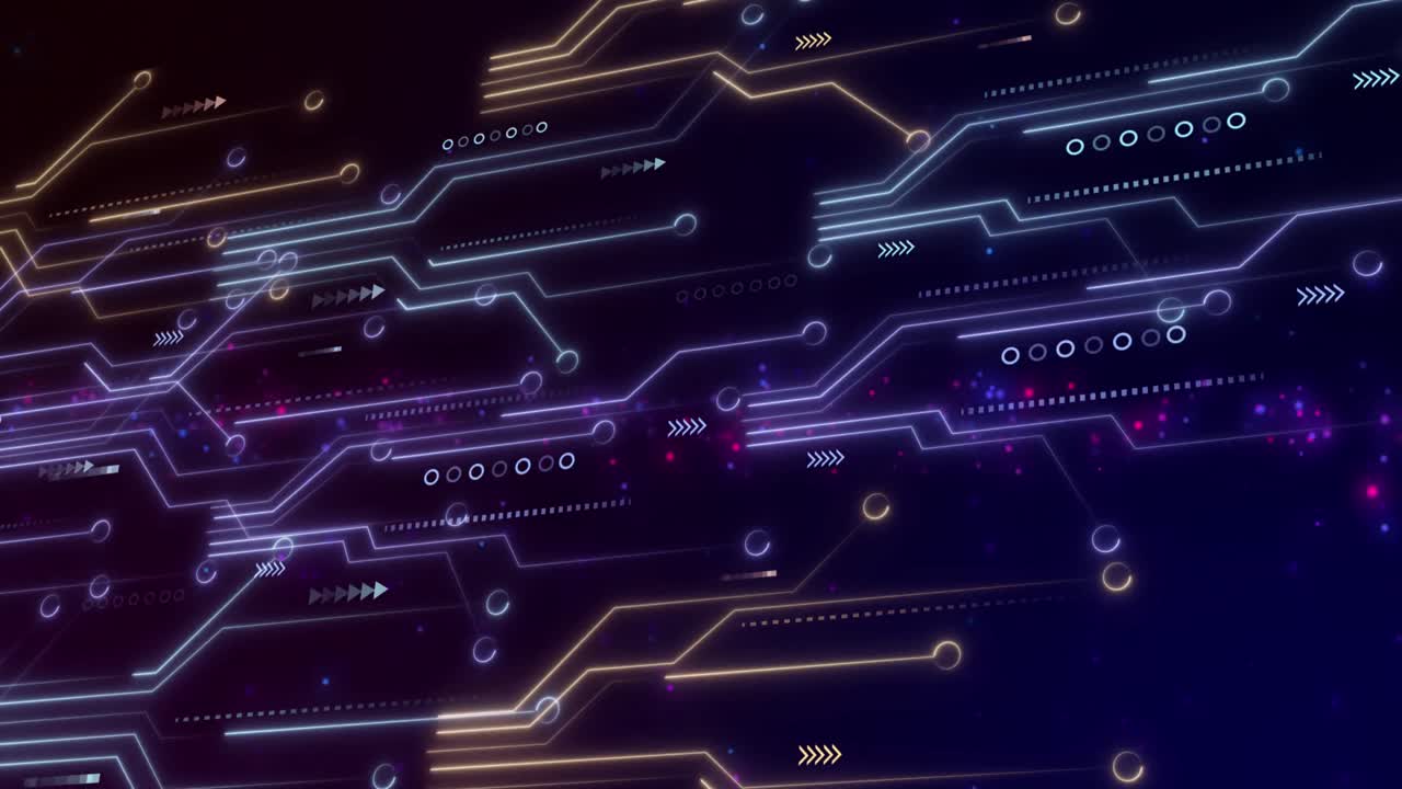 컴퓨터 회로판에서 데이터 처리의 애니메이션