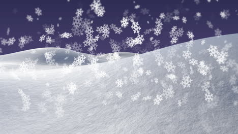 animation of snow falling in winter scenery