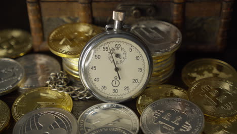 bitcoin btc with stopwatch