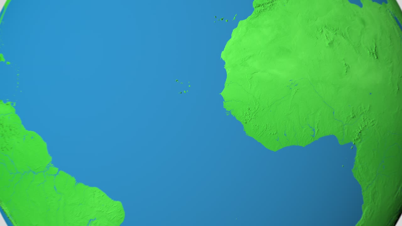 감비아의 3d 지도를 확대합니다.