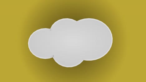 cloud icon animation loop on yellow background with alpha mask 4k uhd footage