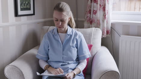 a woman reading at home
