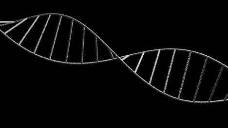 animation of dna strand over black background