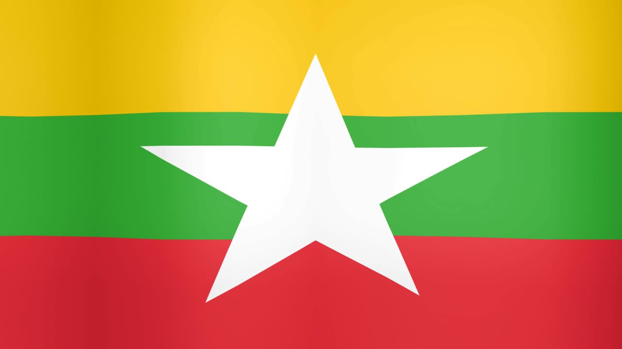 la bandera de mianmar en el fondo