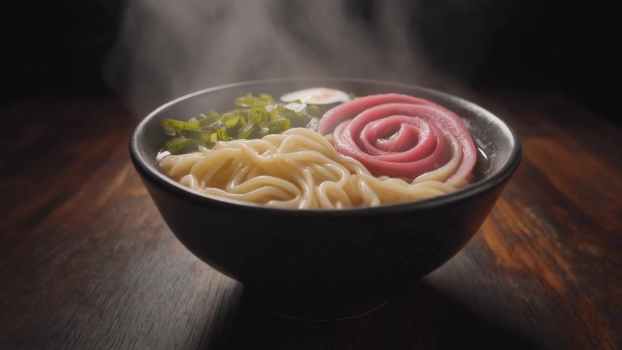 Mangkuk Mi Ramen Segar yang Mengepul di Meja Kayu