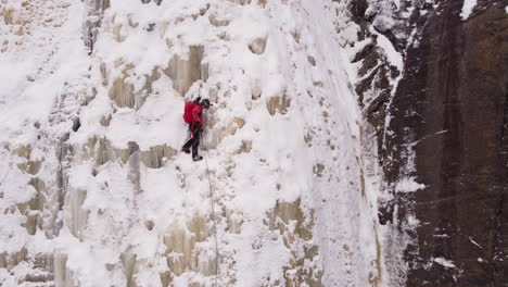 two climber ice climbing in canada