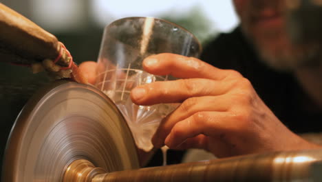 glassblower working on a glass