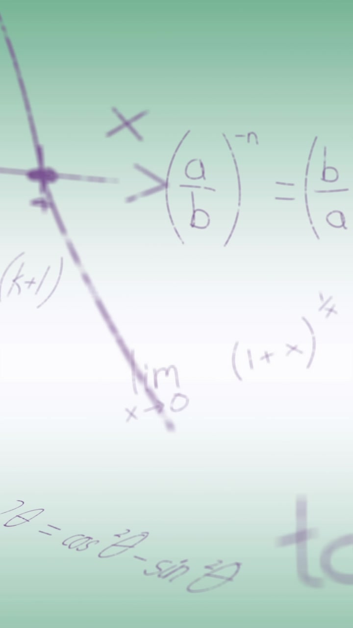 Animazione di elaborazione dati matematica su sfondo verde