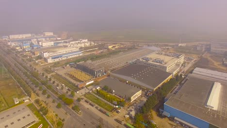 wide aerial view of siidcul industrial area, haridwar, uttarakhand, india