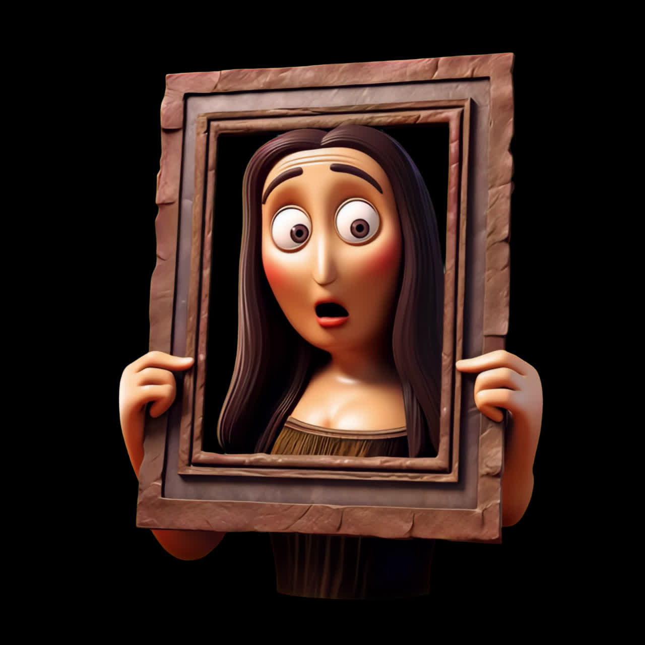 Personaje animado sujetando una animación de fotogramas, recurso aislado, vídeo transparente en 4K, canal alfa