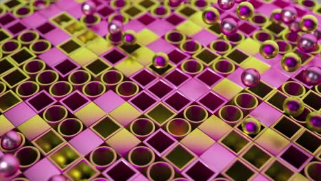 patrón geométrico abstracto con esferas y cubos