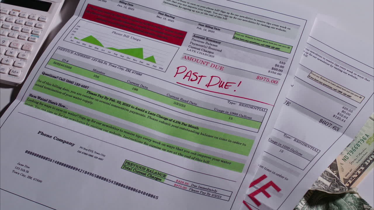 las facturas vencidas caen una por una: gas, electricidad, agua, facturas de teléfono