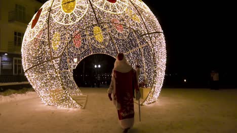 giant christmas ornament with santa claus