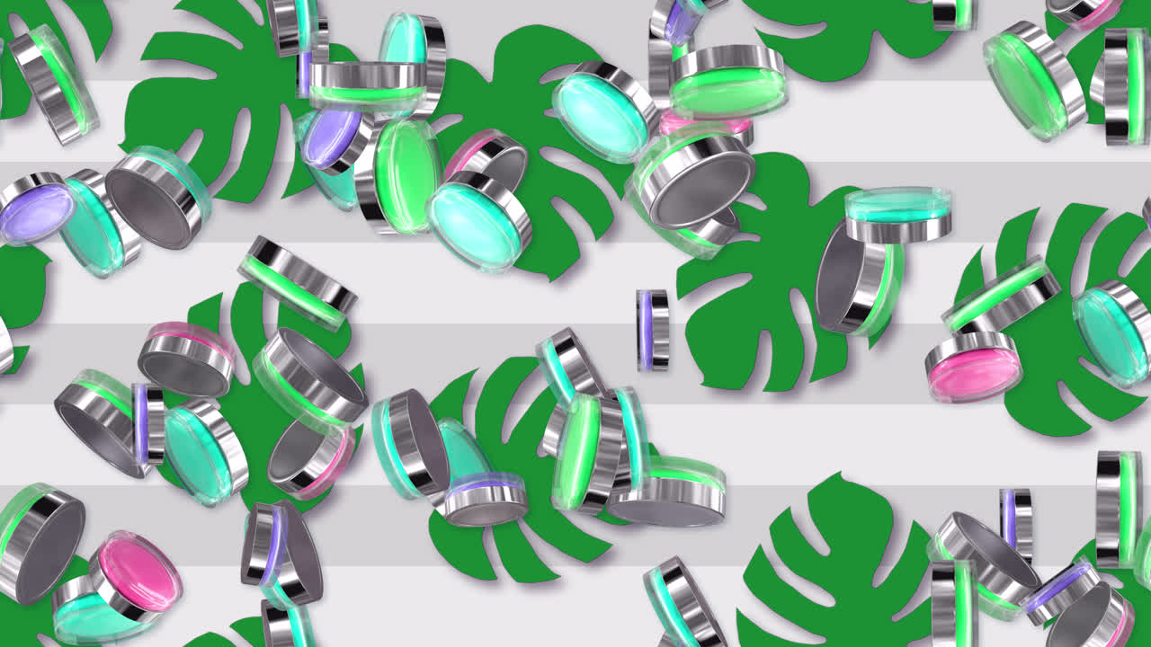 피부 관리 미용 제품 은 루프 타일 회전 배경 자연