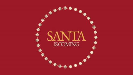 Santa-Is-Coming-text-with-snowflakes-on-red-gradient
