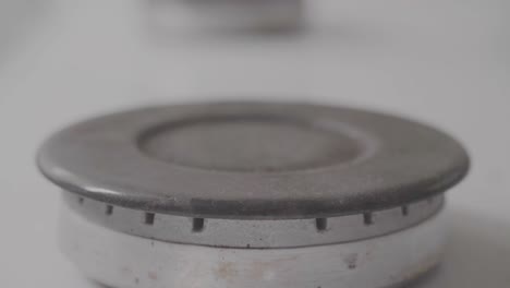 close-up of a gas stove burner