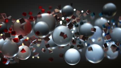 stream of floating shapes seamless loop 3d render animation