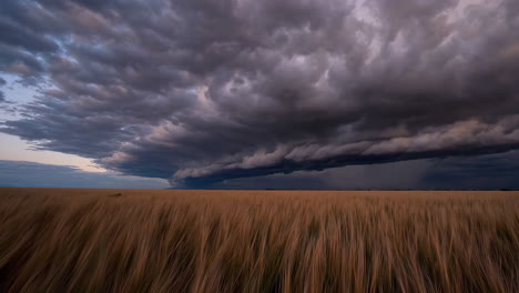 storm clouds over a golden wheat field