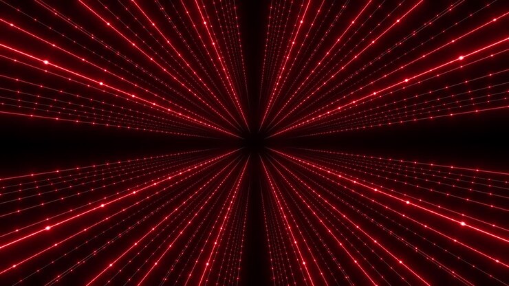 Red Glowing Lines Abstract Tunnel