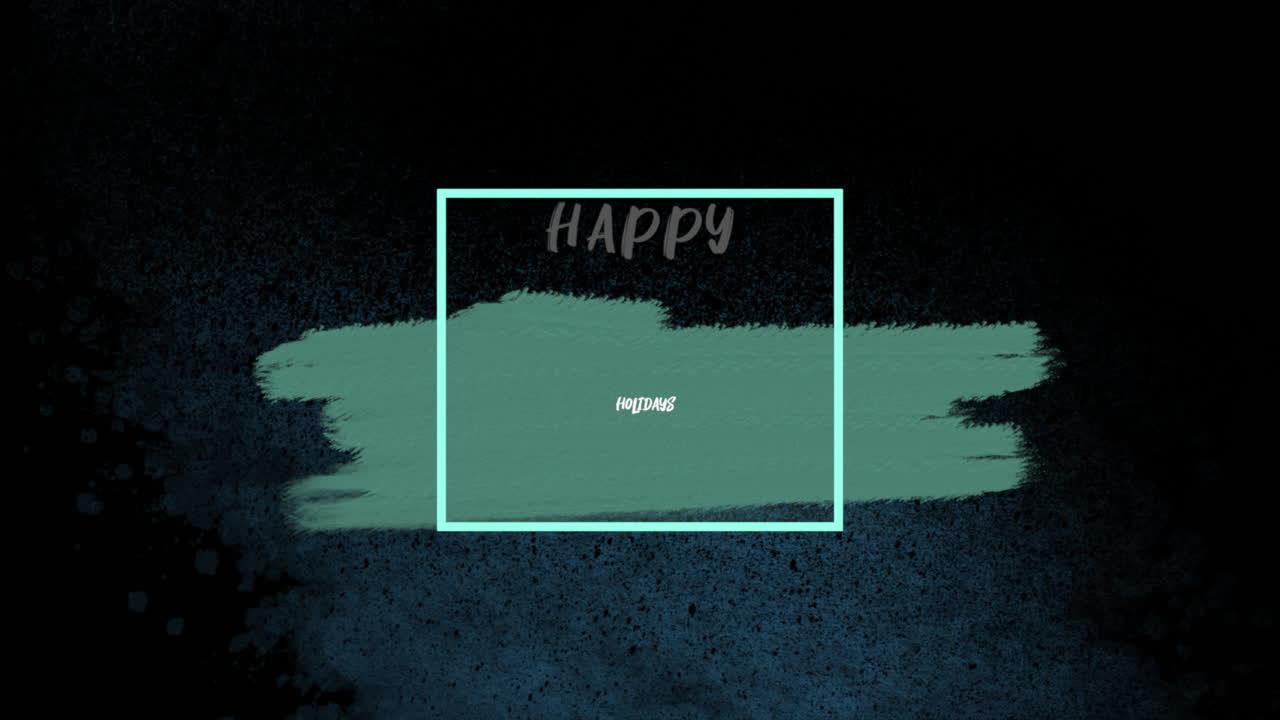 현대적인 파란색 브러쉬 스트로크  글자로 행복한 휴일