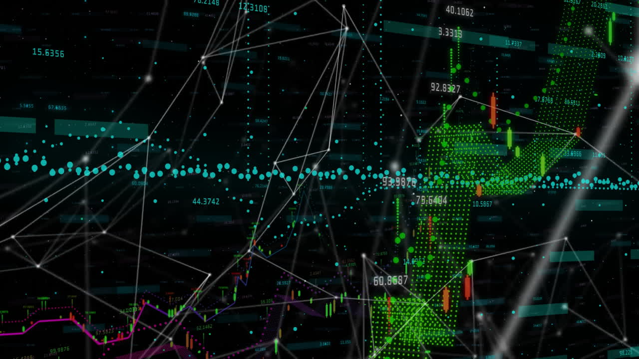 In school, creating animation of digital data visualization with graphs and charts
