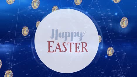 Animation-of-happy-easter-text-over-globe