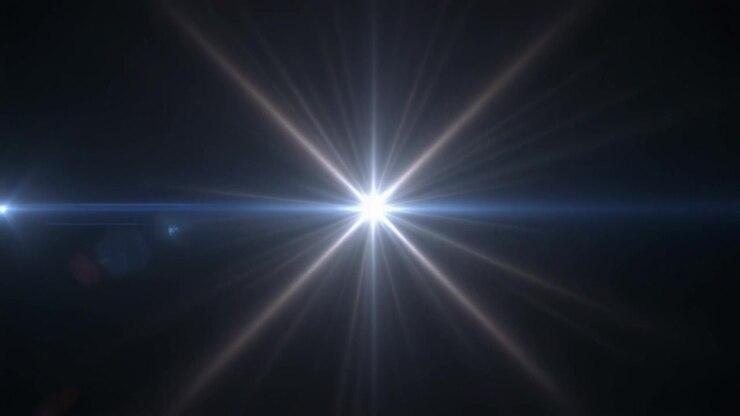 Effetto Bagliore Lente Bianco Brillante su Sfondo Nero