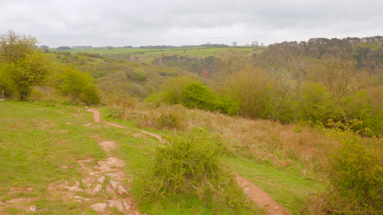 vista panorámica de la garganta de cheddar caminar por cheddar, inglaterra