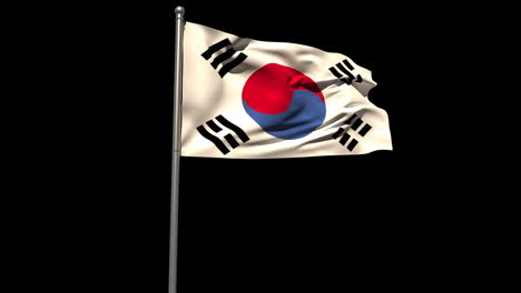 Nationalflagge-Der-Republik-Korea-Weht-Am-Fahnenmast