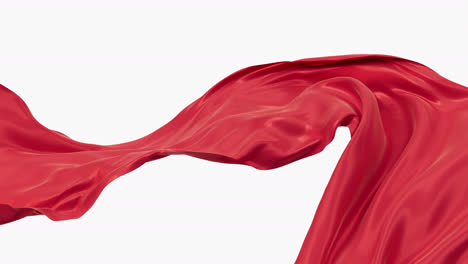la tela de onda roja que fluye con el canal alfa, renderización en 3d.