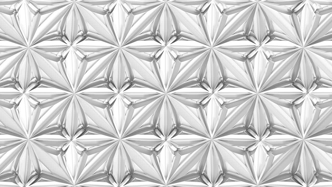 3d 추상 기하학 칼레도스코프 변환: 백색 표면의 루프 가능한 프랙탈 애니메이션