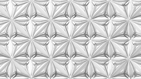 3d abstract geometrical kaleidoscope transformation. loopable fractal animation of white surface.