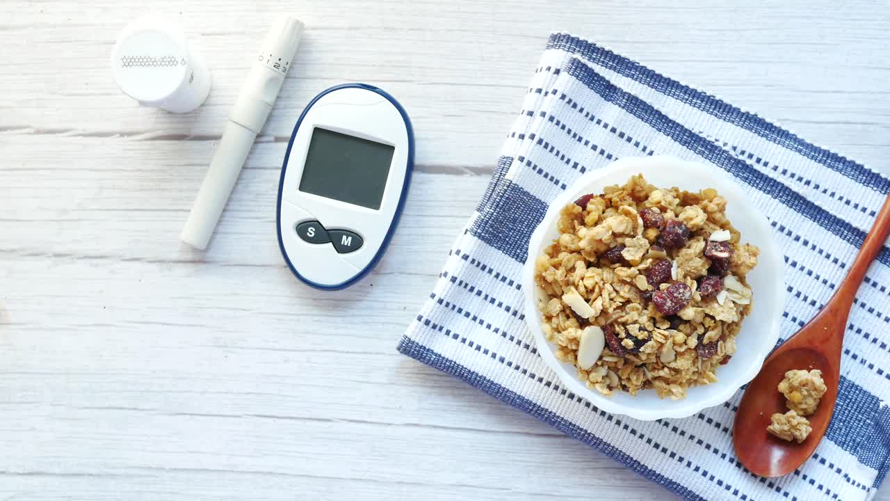 desayuno de granola adecuado para la diabetes