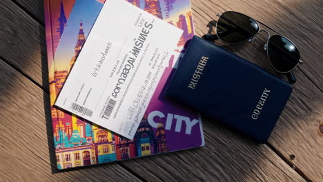 travel essentials laid out