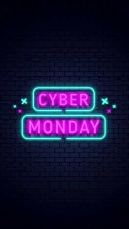 cyber monday neon sign graphic