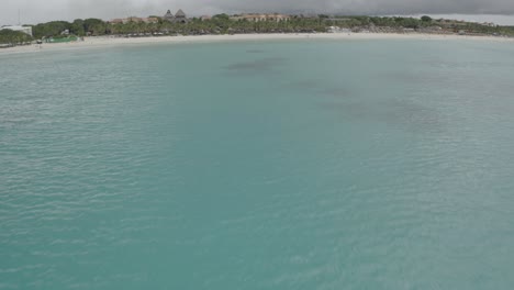 panoramic of playa del carmen beach, quintana roo, mexico. fly over caribbean sea