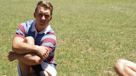 rugby players taking a break on the field 4k 4k