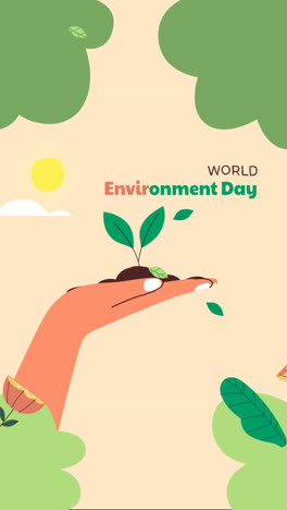 gráfico de movimiento de fondo plano para la celebración del día mundial del medio ambiente