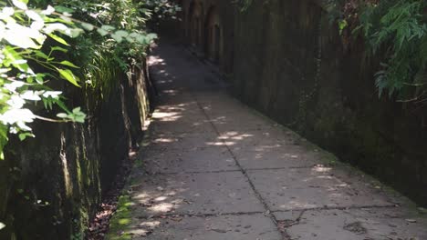 tomogashima island, 3rd battery ruins abandoned on sunny day, japan