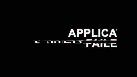 application failed glitch effect text digital tv distortion 4k loop animation