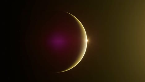 animación en 3d que muestra el planeta venus siendo revelado por la luz solar