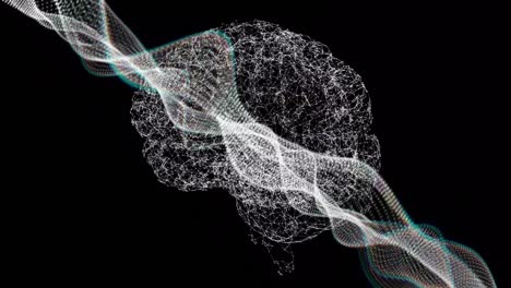 animation of data processing over human brain