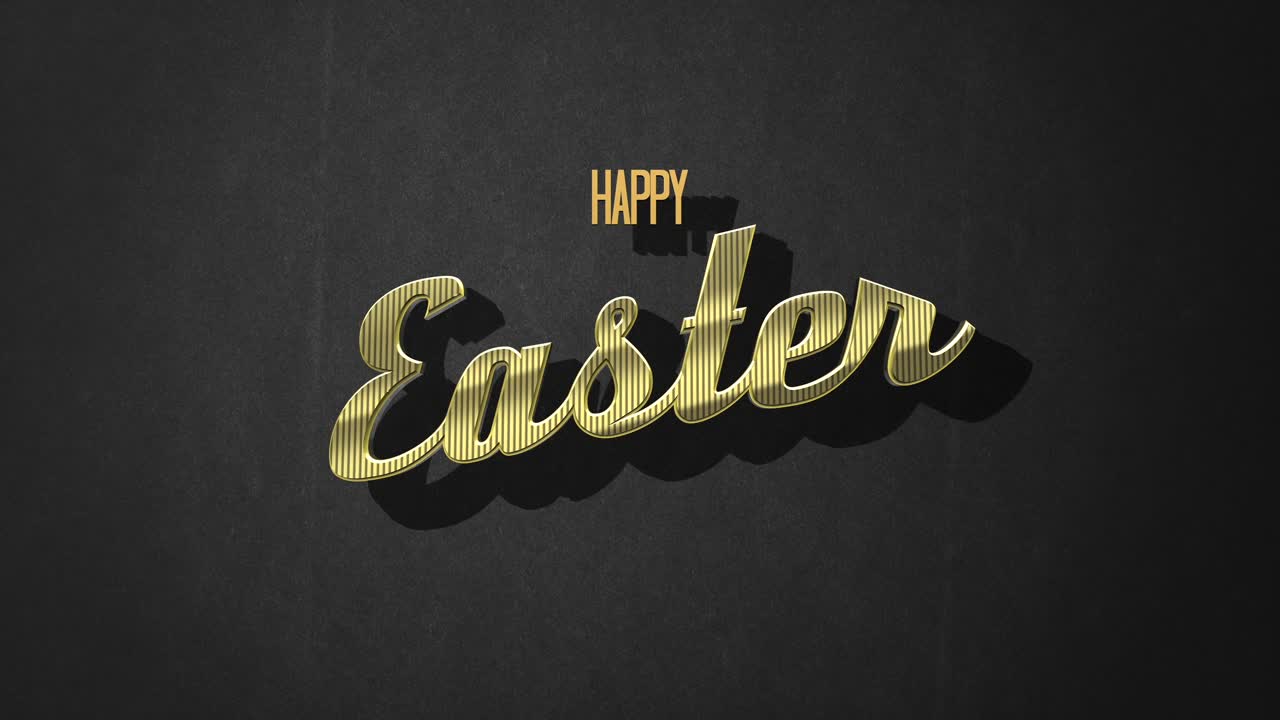 Auguri di Pasqua dorati su affascinante sfondo nero