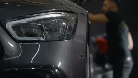 close-up car detailing