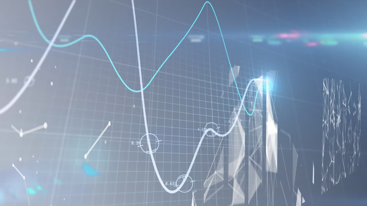 라인 애니메이션 그리드와 연결 네트워크를 통한 금융 데이터 처리