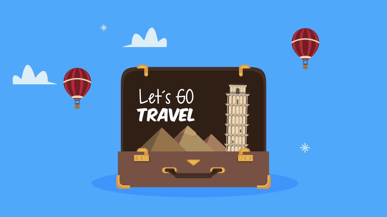 vamos a viajar letras en la maleta con puntos de referencia