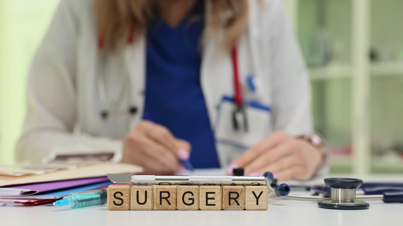 Medical Professional with Surgery Tools and Supplies