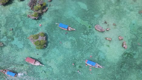 Coral-Reef-Lagoon-on-Kwale-Island-of-Zanzibar,-Tanzania,-Aerial